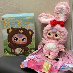 Baby Three 400% Pink Bunny Plush